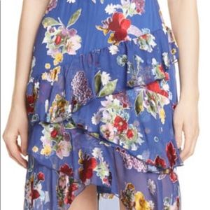 NWT Alice+Olivia high-low ruffle skirt and tank. Silk. Floral. Size 4z